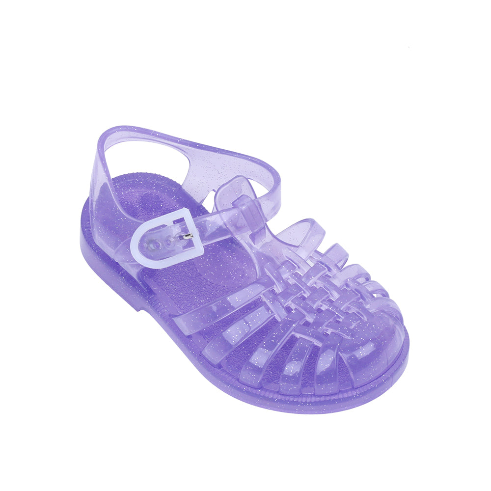 Meduse Kids Sun Sandals Purple Glitter TOEBOX