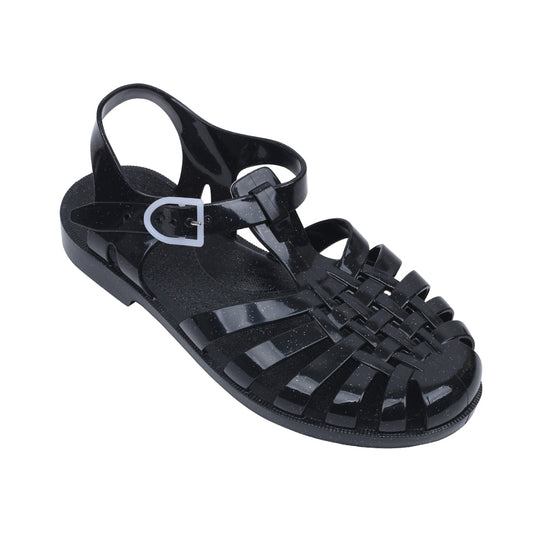 Meduse Women Sun Sandals (Black Glitter)