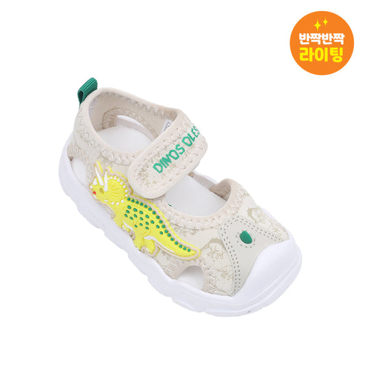 Dinosoles Tricera Velcro Kids Sandals (Beige)