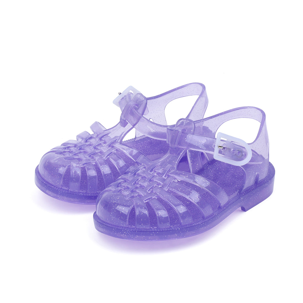 Meduse Kids Sun Sandals (Purple Glitter)