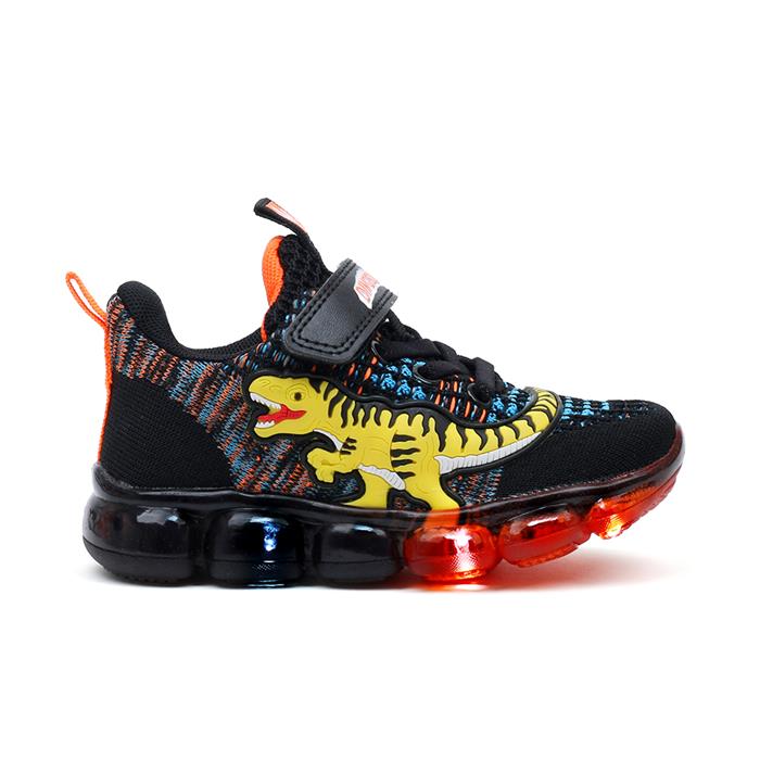 Dinosoles T-Rex Air Rainbow Kids Sneakers (Black)