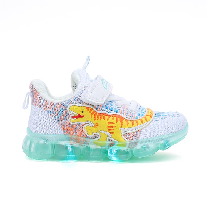 Dinosoles T-Rex Air Rainbow Kids Sneakers (White)