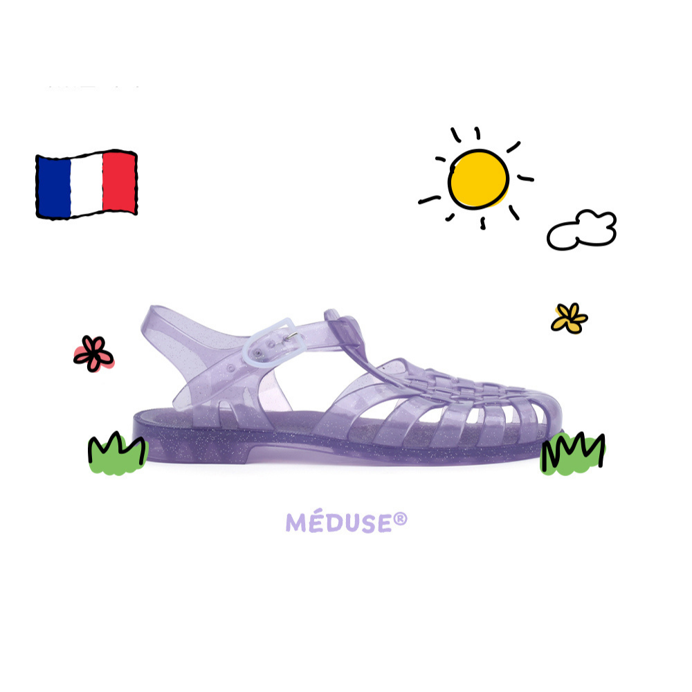 Meduse Women Sun Sandals (Purple Glitter)