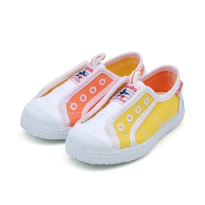 Cienta Kids Doble Velcro Puntera Sneakers (Yellow Orange)