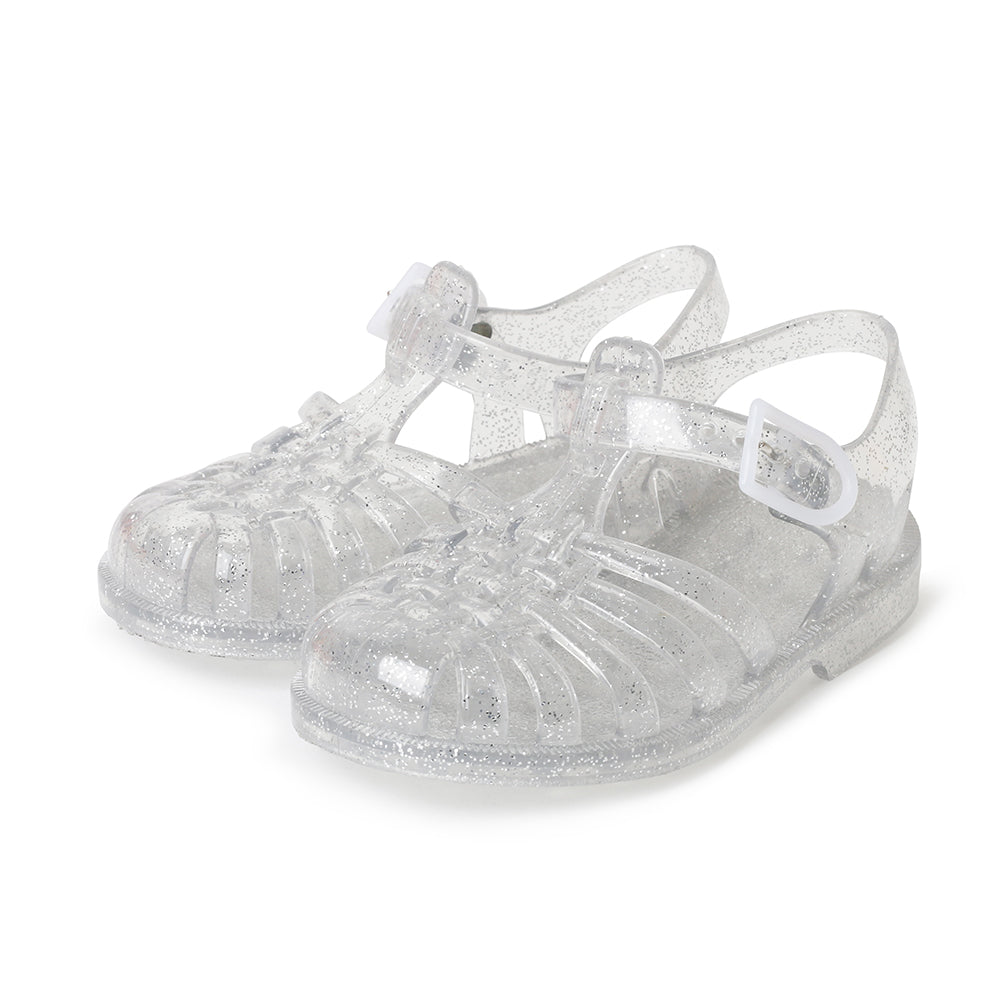 Meduse Kids Sun Sandals (Silver Glitter)