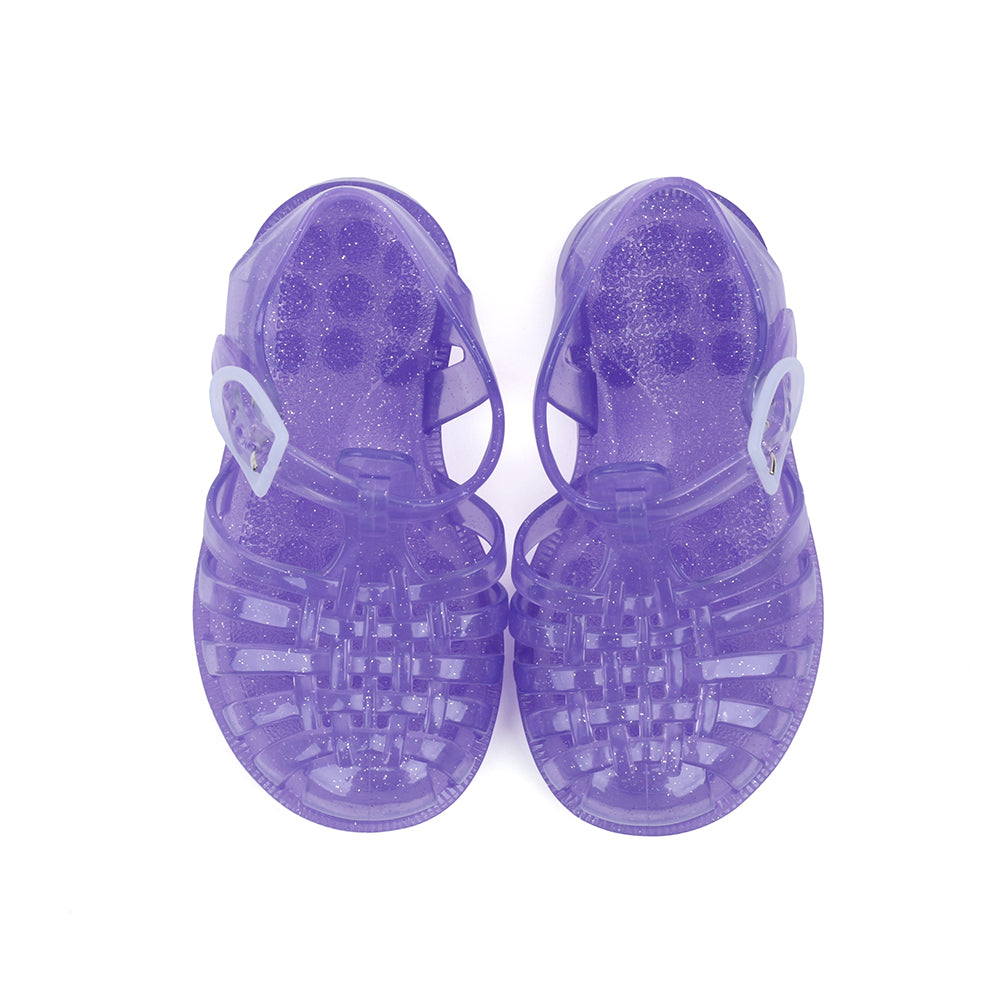 Meduse Kids Sun Sandals (Purple Glitter)