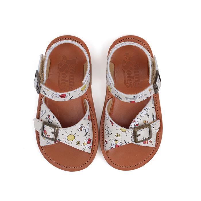 Youngsoles Snoopy Leather TD Sandals (White)