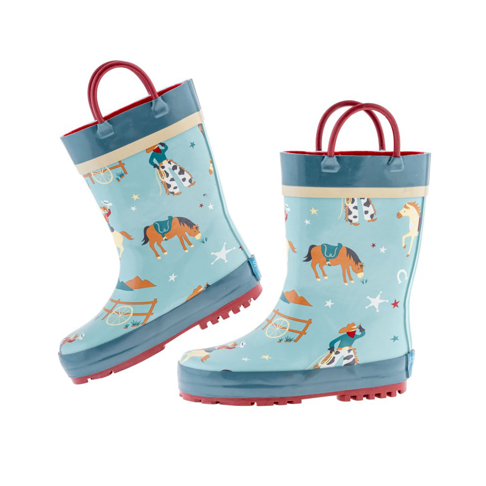 Stephen Joseph Printed Rain Boots (Blue)