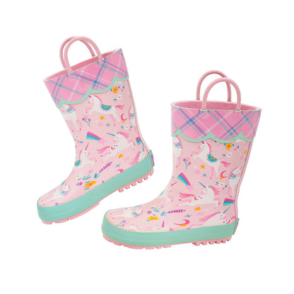 Stephen Joseph Printed Rain Boots (Light Pink)