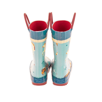 Stephen Joseph Printed Rain Boots (Blue)