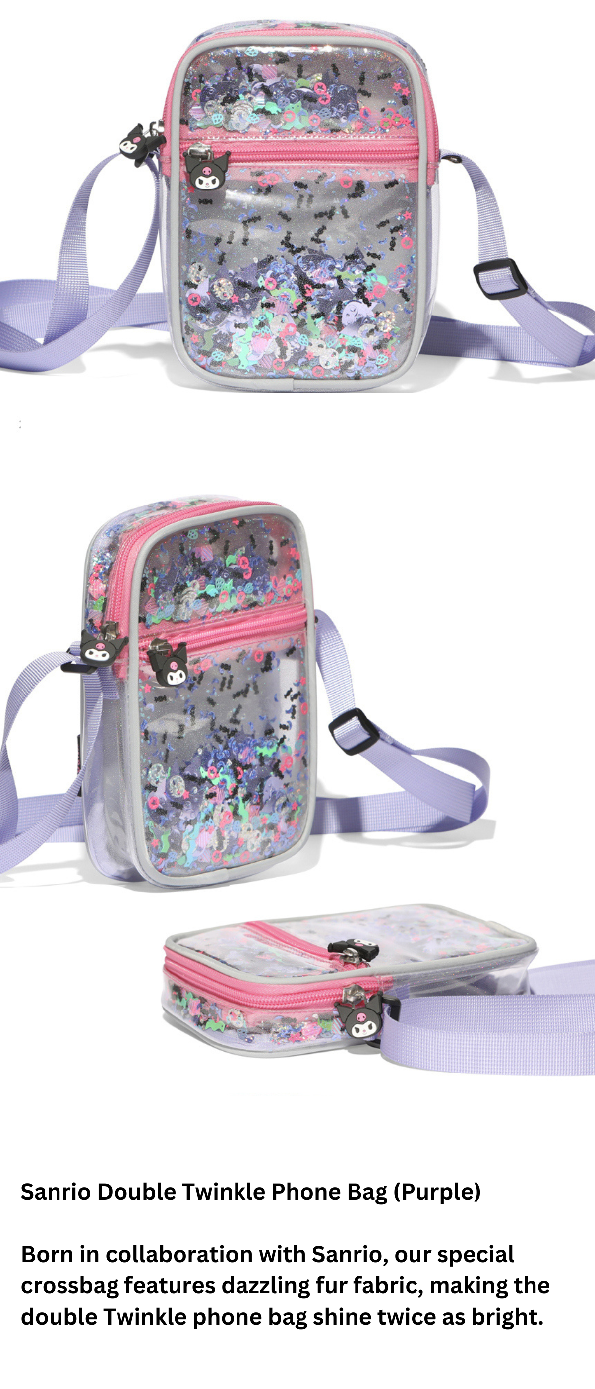 Stitcheese Sanrio Double Twinkle Phone Bag (Purple)