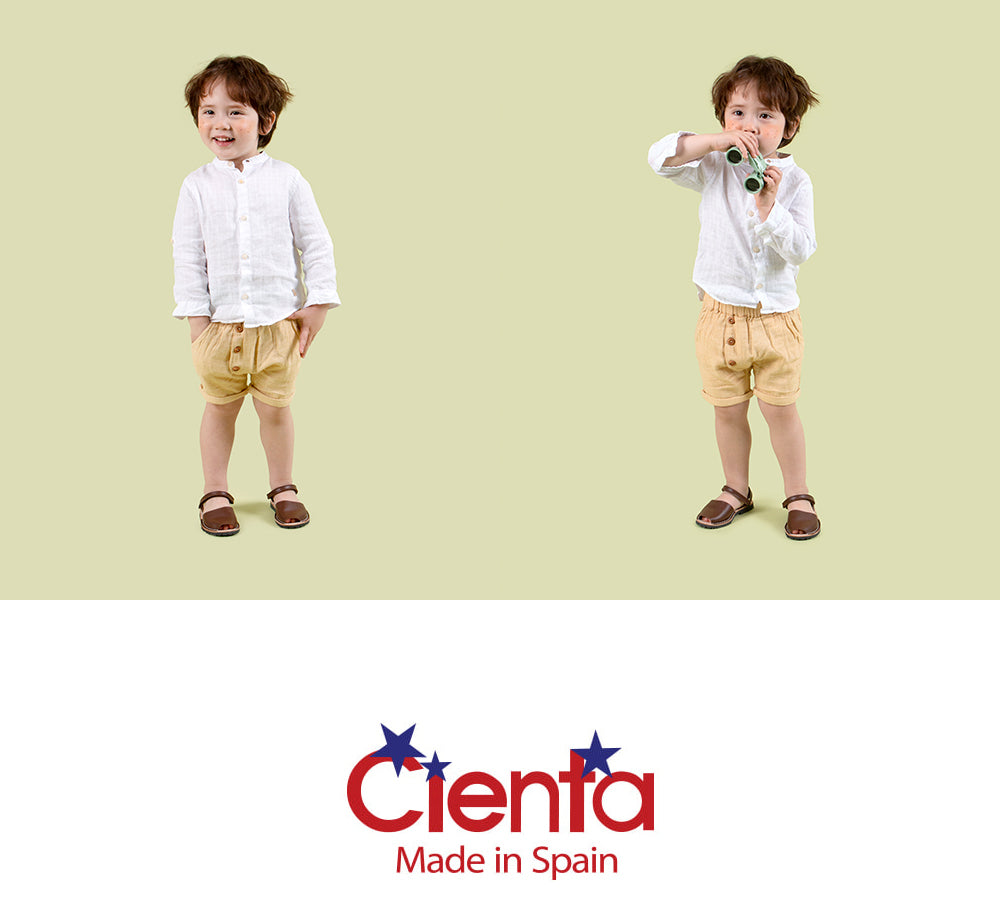 Cienta Kids Menorquina Sandals (Brown)