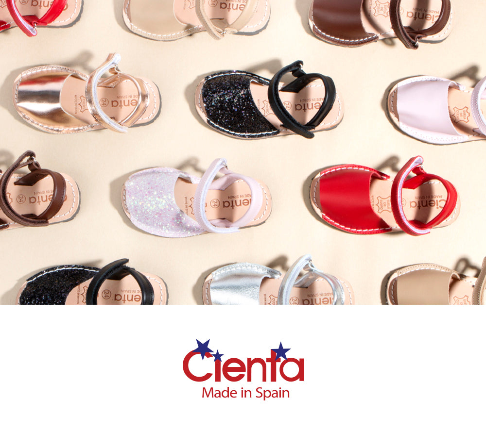 Cienta Kids Menorquina Twinkle Sandals (White Glitter)