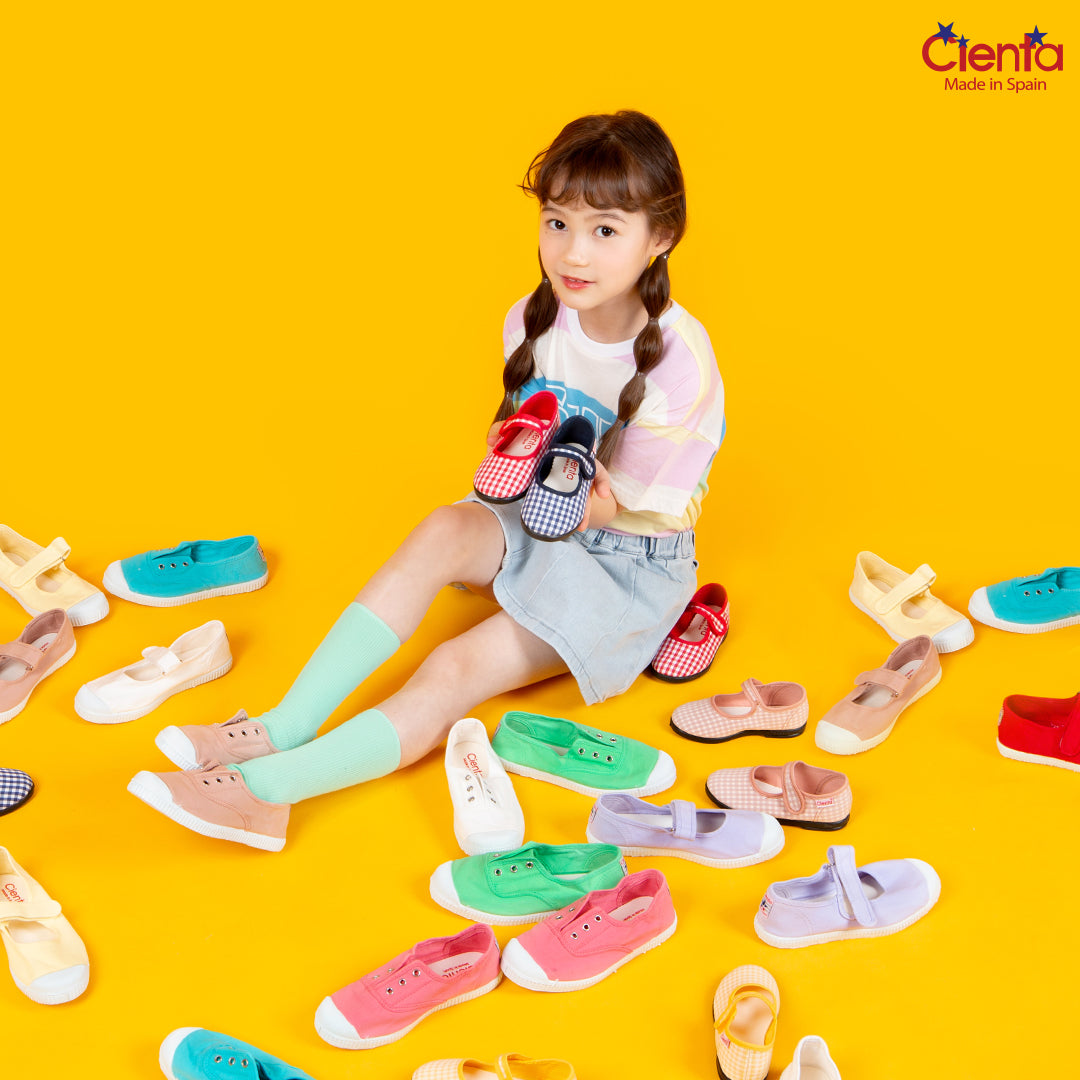 Cienta Kids Doble Velcro Puntera Sneakers (Yellow Orange)
